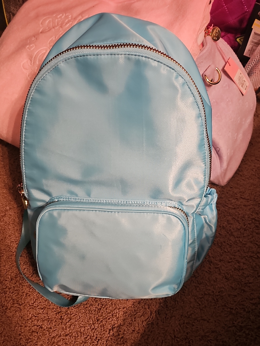 Stoney Clover Lane Light Blue Nylon Backpack